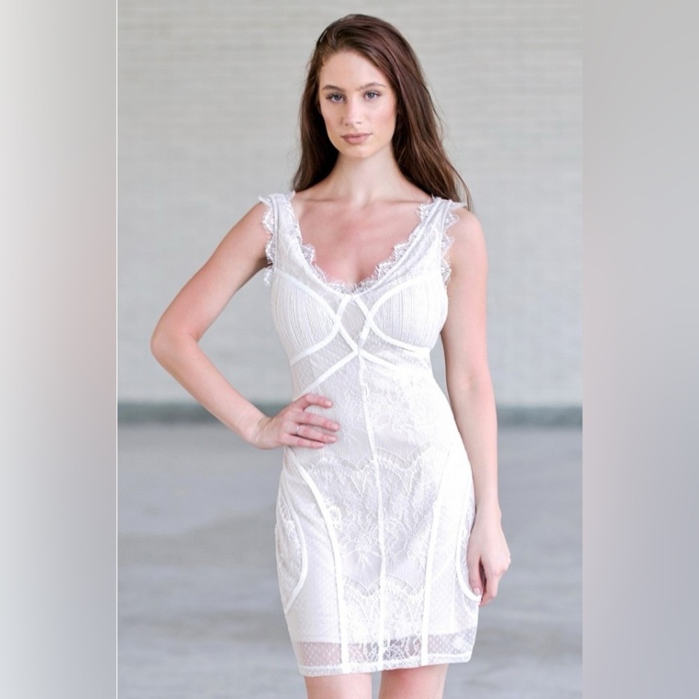 AKIRA White Lace Chemise
